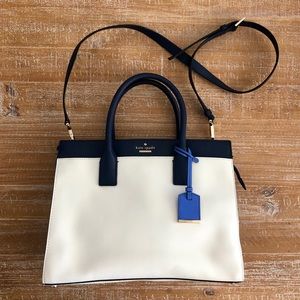Kate Spade Cameron St Candace White Blue Satchel